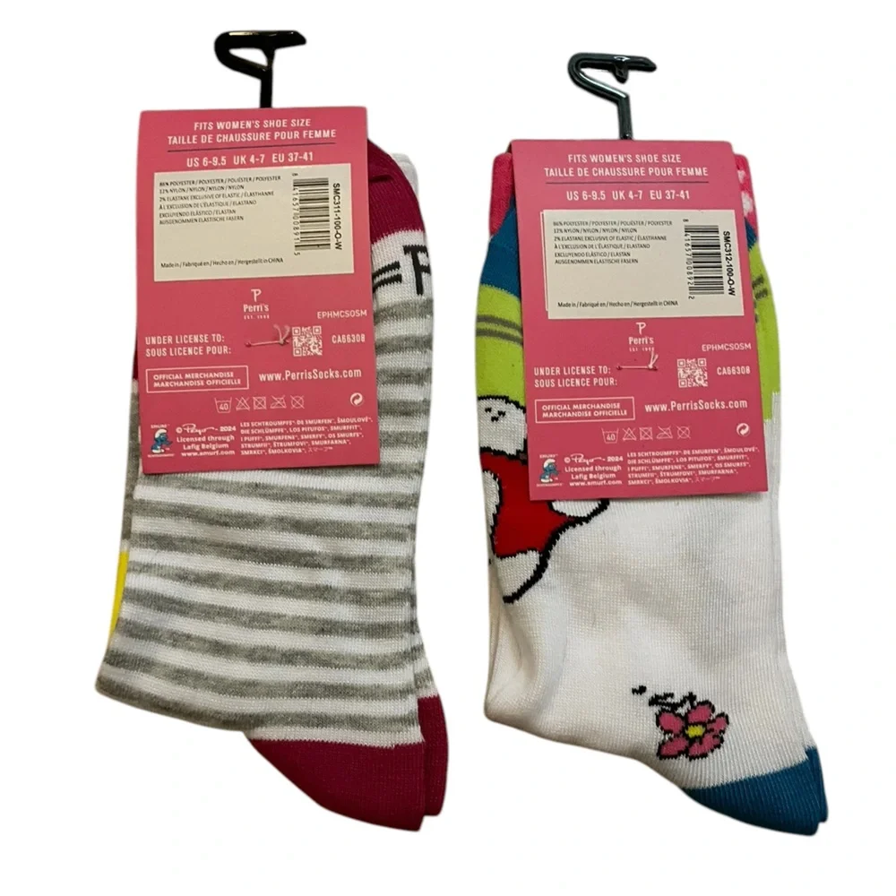 Smurfs Women’s Long Socks – One Size, Smurfette Design,‎ Cute Cartoon Style, NWT